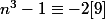 n^3-1\equiv -2[9]